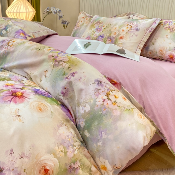 91家纺网 家纺一手货源 找家纺 红日子纺织品 2025新款A类全棉磨毛数码印花四件套 情韵