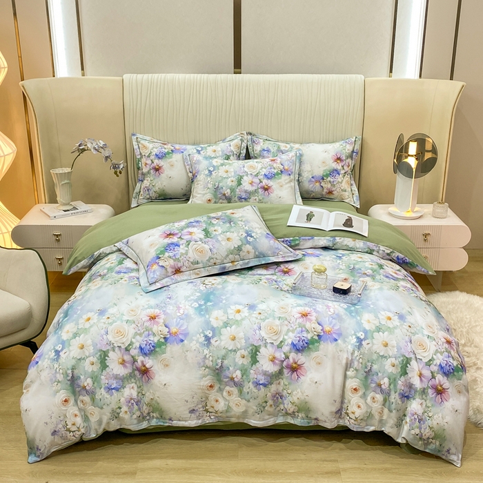 91家纺网 家纺一手货源 找家纺 红日子纺织品 2025新款A类全棉磨毛数码印花四件套 秋恋