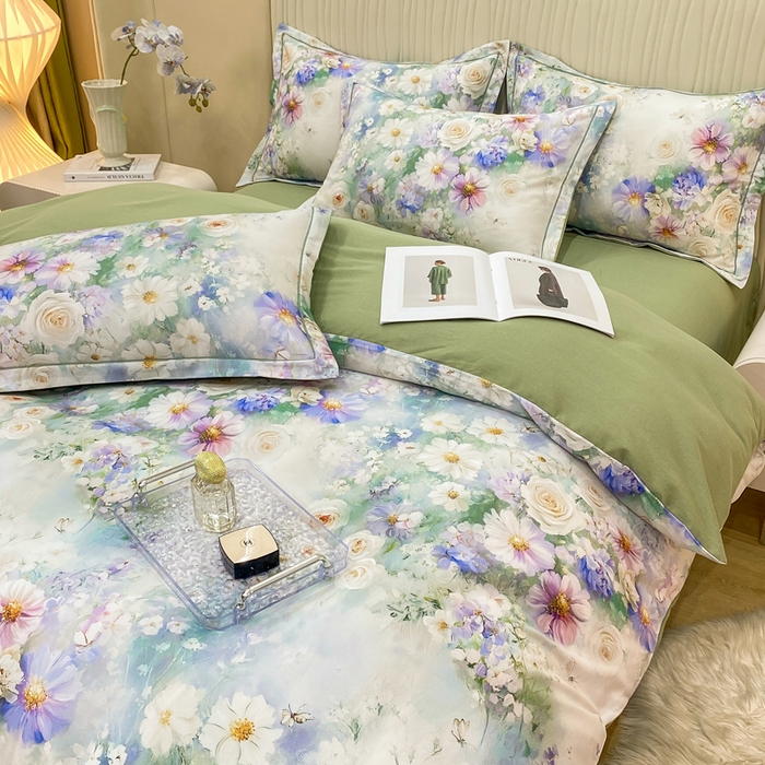 91家纺网 家纺一手货源 找家纺 红日子纺织品 2025新款A类全棉磨毛数码印花四件套 秋恋