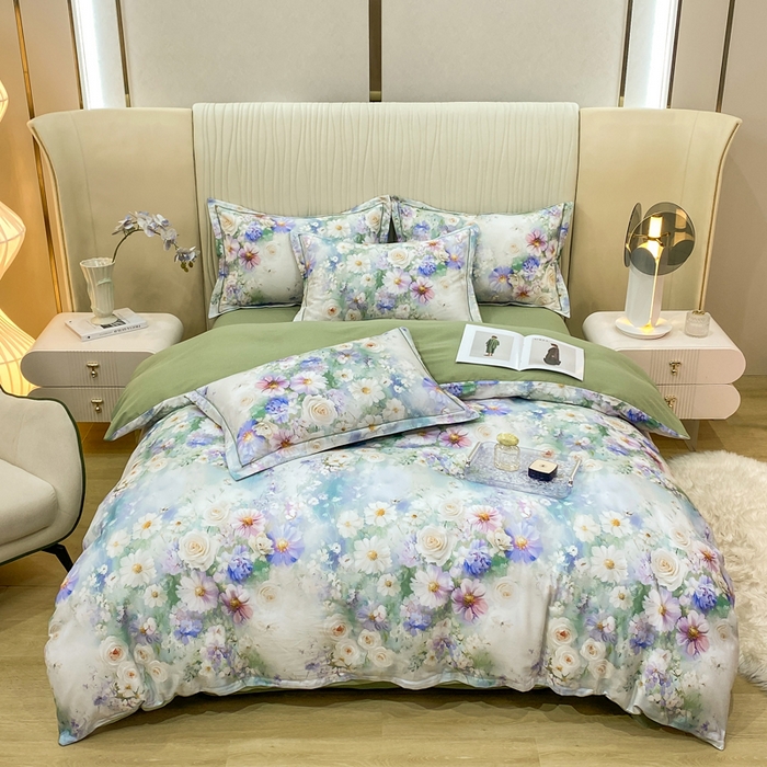 91家纺网 家纺一手货源 找家纺 红日子纺织品 2025新款A类全棉磨毛数码印花四件套 秋恋