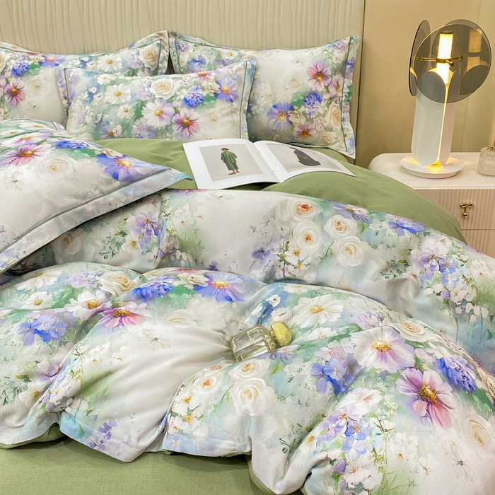 91家纺网 家纺一手货源 找家纺 红日子纺织品 2025新款A类全棉磨毛数码印花四件套 秋恋