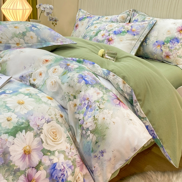 91家纺网 家纺一手货源 找家纺 红日子纺织品 2025新款A类全棉磨毛数码印花四件套 秋恋