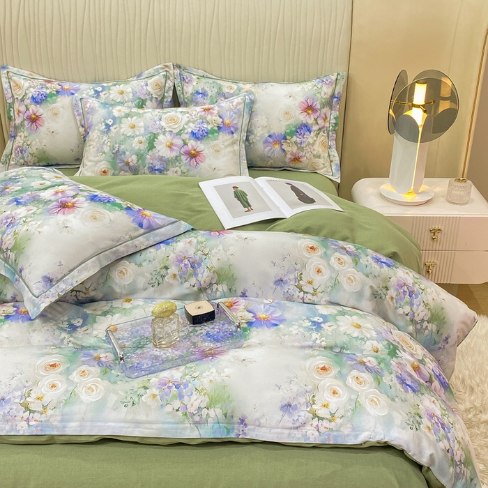 91家纺网 家纺一手货源 找家纺 红日子纺织品 2025新款A类全棉磨毛数码印花四件套 秋恋