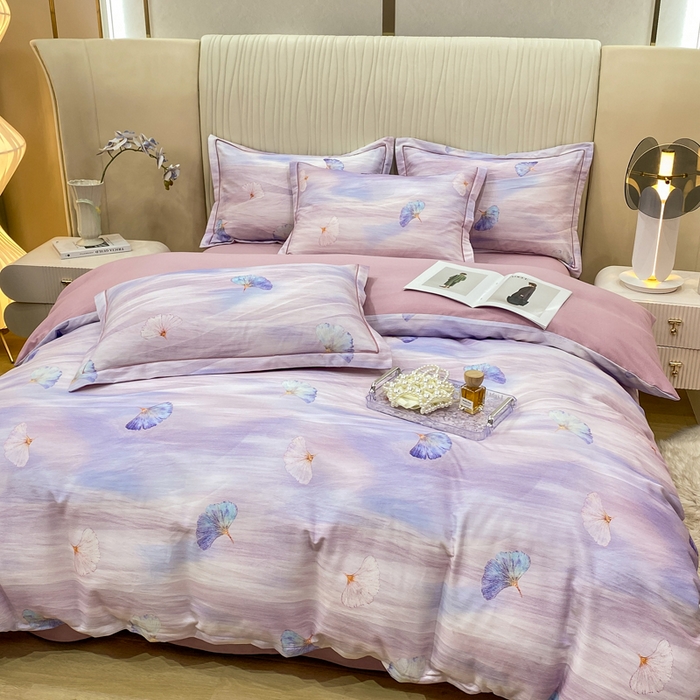 91家纺网 家纺一手货源 找家纺 红日子纺织品 2025新款A类全棉磨毛数码印花四件套 时尚花枝