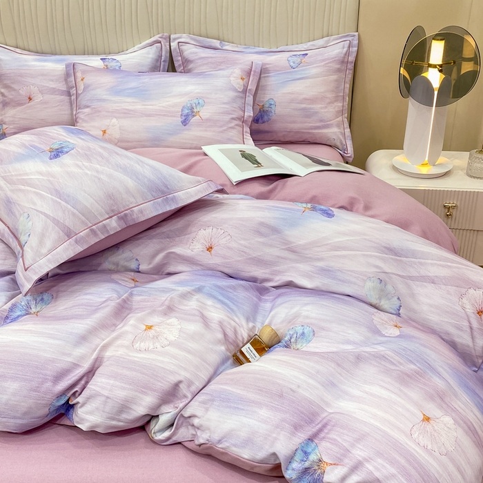 91家纺网 家纺一手货源 找家纺 红日子纺织品 2025新款A类全棉磨毛数码印花四件套 时尚花枝