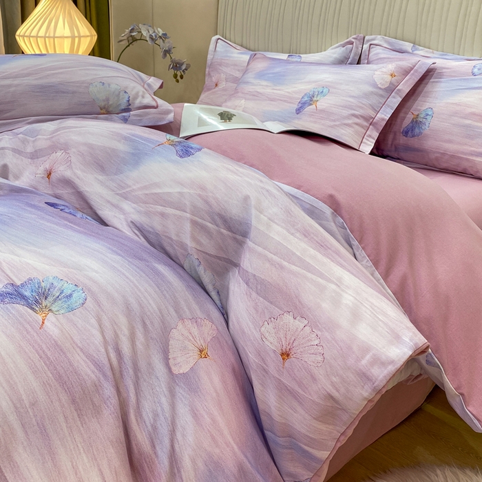 91家纺网 家纺一手货源 找家纺 红日子纺织品 2025新款A类全棉磨毛数码印花四件套 时尚花枝