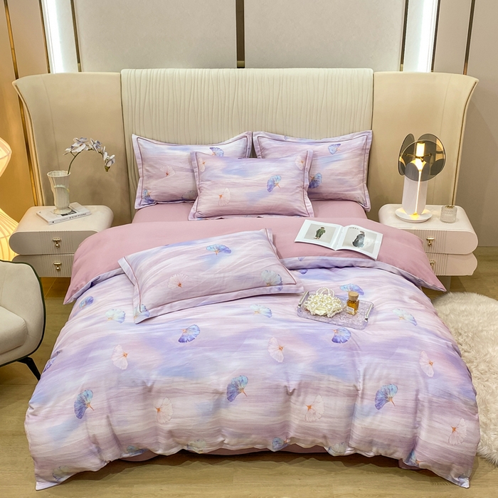 91家纺网 家纺一手货源 找家纺 红日子纺织品 2025新款A类全棉磨毛数码印花四件套 时尚花枝