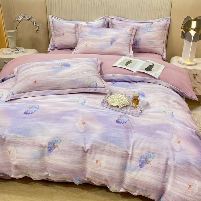 91家纺网 家纺一手货源 找家纺 红日子纺织品 2025新款A类全棉磨毛数码印花四件套 时尚花枝