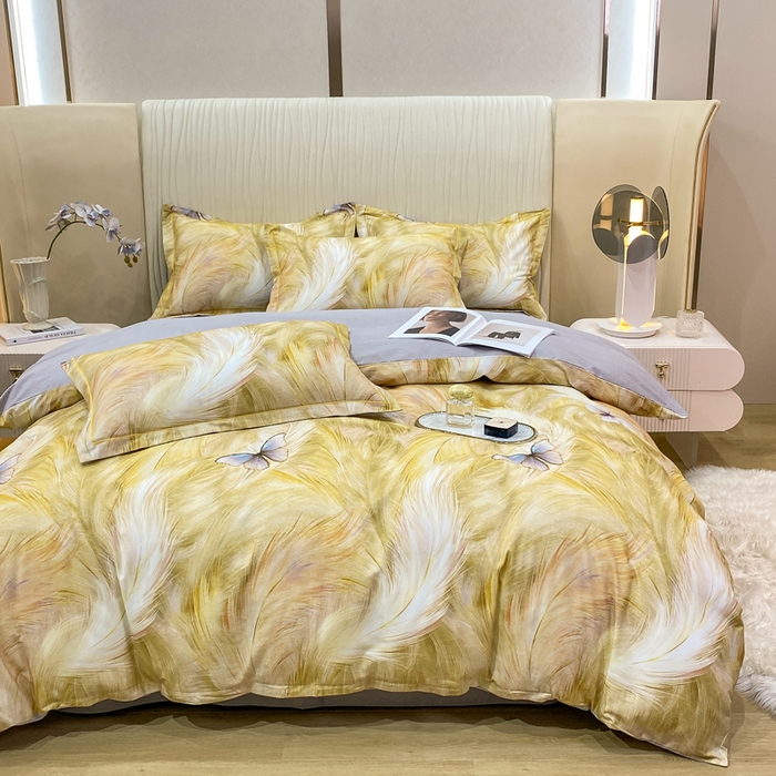 91家纺网 家纺一手货源 找家纺 红日子纺织品 2025新款A类全棉磨毛数码印花四件套 阳光雨露