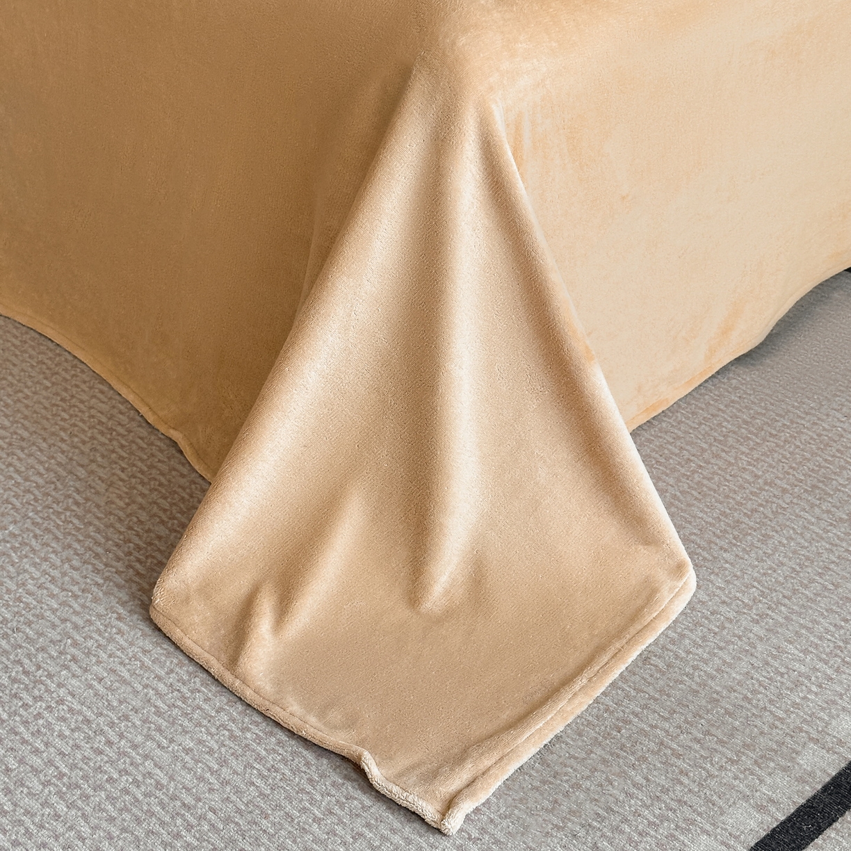 91家纺网 家纺一手货源 找家纺 慕晨 2025新款立体提花绒简约风格高克重雕花加厚牛奶绒四件套 波西米亚-米白