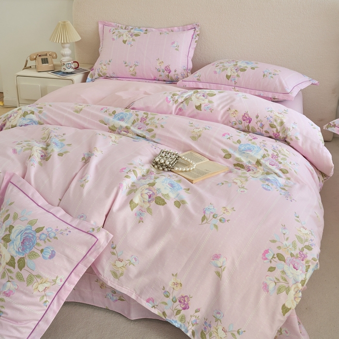 91家纺网 家纺一手货源 找家纺 （总）三沁家居 2025新款全棉纯棉斜纹精梳长绒棉印花四件套