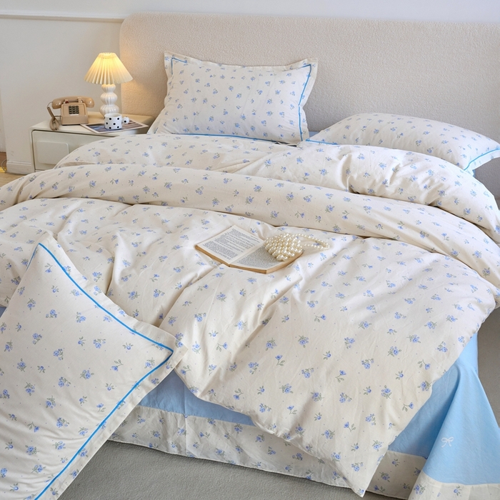 91家纺网 家纺一手货源 找家纺 （总）三沁家居 2025新款全棉纯棉斜纹精梳长绒棉印花四件套