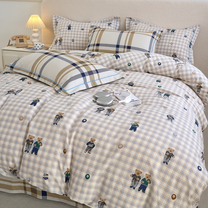 91家纺网 家纺一手货源 找家纺 （总）三沁家居 2025新款全棉纯棉斜纹精梳长绒棉印花四件套