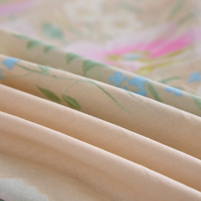 91家纺网 家纺一手货源 找家纺 三沁家居 2025新款全棉纯棉斜纹精梳长绒棉印花四件套 春意盎然