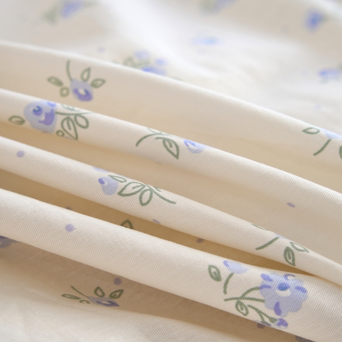 91家纺网 家纺一手货源 找家纺 三沁家居 2025新款全棉纯棉斜纹精梳长绒棉印花四件套 空谷幽兰