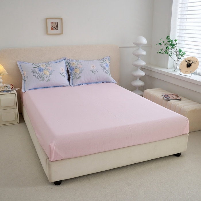 91家纺网 家纺一手货源 找家纺 三沁家居 2025新款全棉纯棉斜纹精梳长绒棉印花四件套 花海