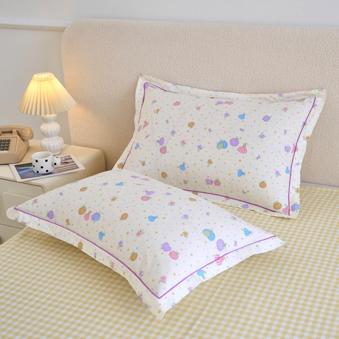 91家纺网 家纺一手货源 找家纺 三沁家居 2025新款全棉纯棉斜纹精梳长绒棉印花四件套 南瓜小镇