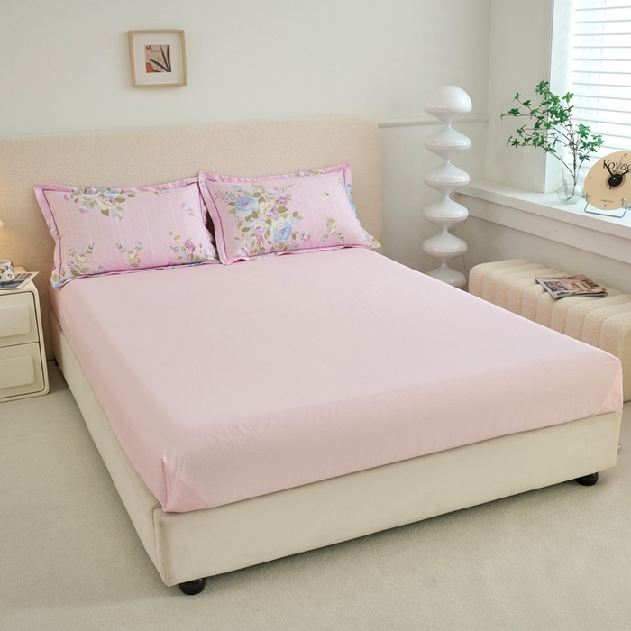 91家纺网 家纺一手货源 找家纺 三沁家居 2025新款全棉纯棉斜纹精梳长绒棉印花四件套 花团锦簇