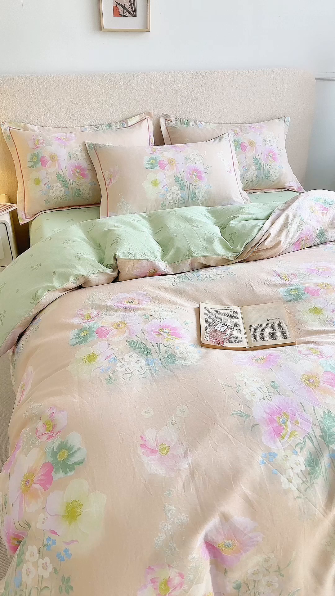 91家纺网 家纺一手货源 找家纺 三沁家居 2025新款全棉纯棉斜纹精梳长绒棉印花四件套 春意盎然