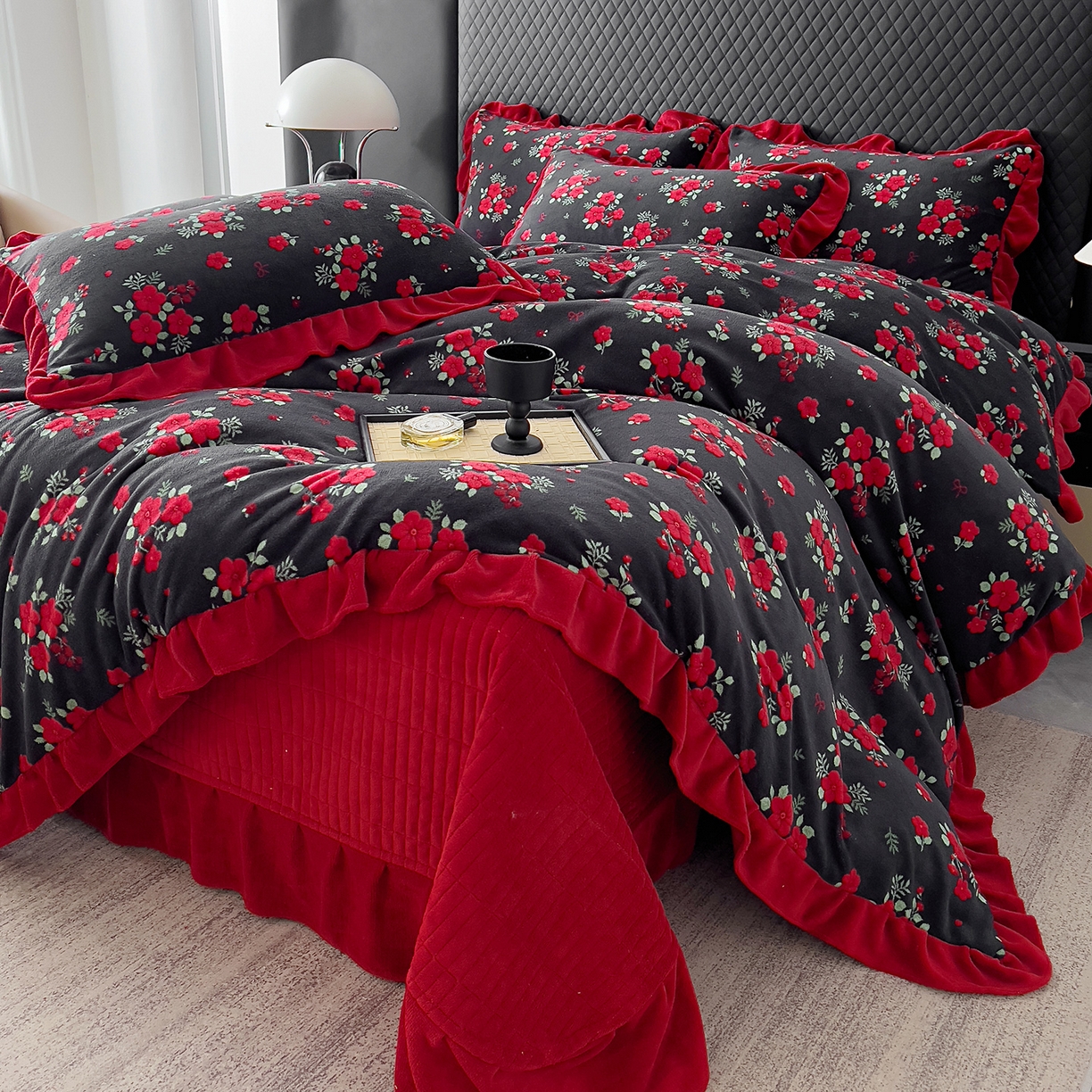 91家纺网 家纺一手货源 找家纺 找底底家纺 2025新款直播A类冰豆豆软席可机洗空调席子凉席三件套 暴力熊-黛紫