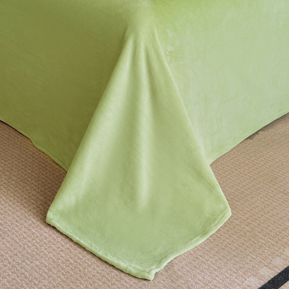 91家纺网 家纺一手货源 找家纺 慕晨 2025新款立体提花绒简约风格高克重雕花加厚牛奶绒四件套 水杉叶-绿