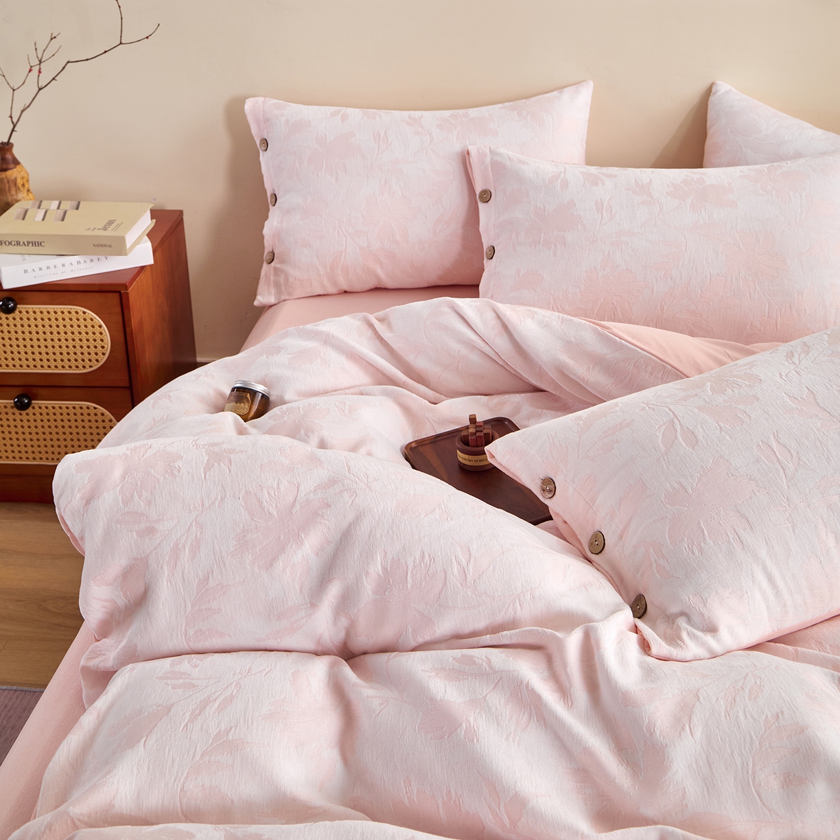 91家纺网 家纺一手货源 找家纺 （总）九沐良品 2025新款雪尼尔棉绒大提花四件套