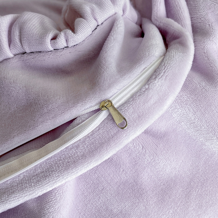 91家纺网 家纺一手货源 找家纺 畅畅家纺 2025新款轻奢高档冬季工艺款牛奶绒毛巾绣床单床笠四件套 梦境-浅紫