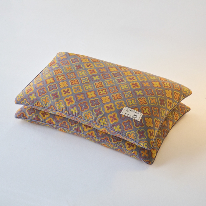 91家纺网 家纺一手货源 找家纺 明星枕业 2025新款纯棉荞麦枕头枕芯全棉双层纱布荞麦皮枕护颈椎单边枕 单边-四叶草灰 40*60cm/只