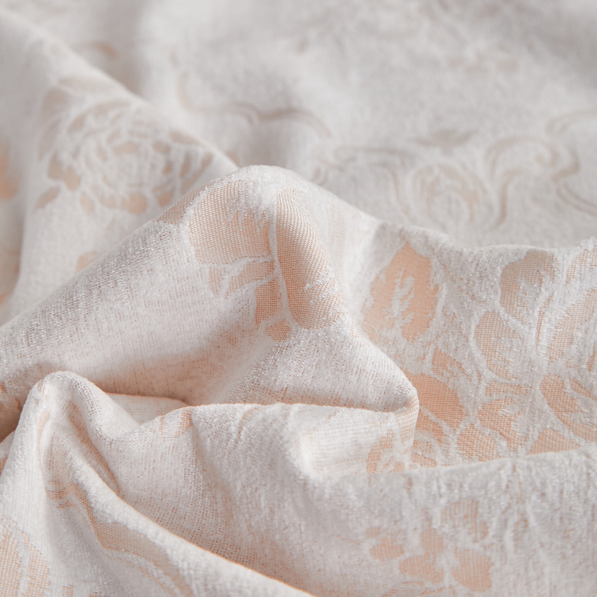 91家纺网 家纺一手货源 找家纺 九沐良品 2025新款雪尼尔棉绒大提花四件套 小茉莉-小麦色