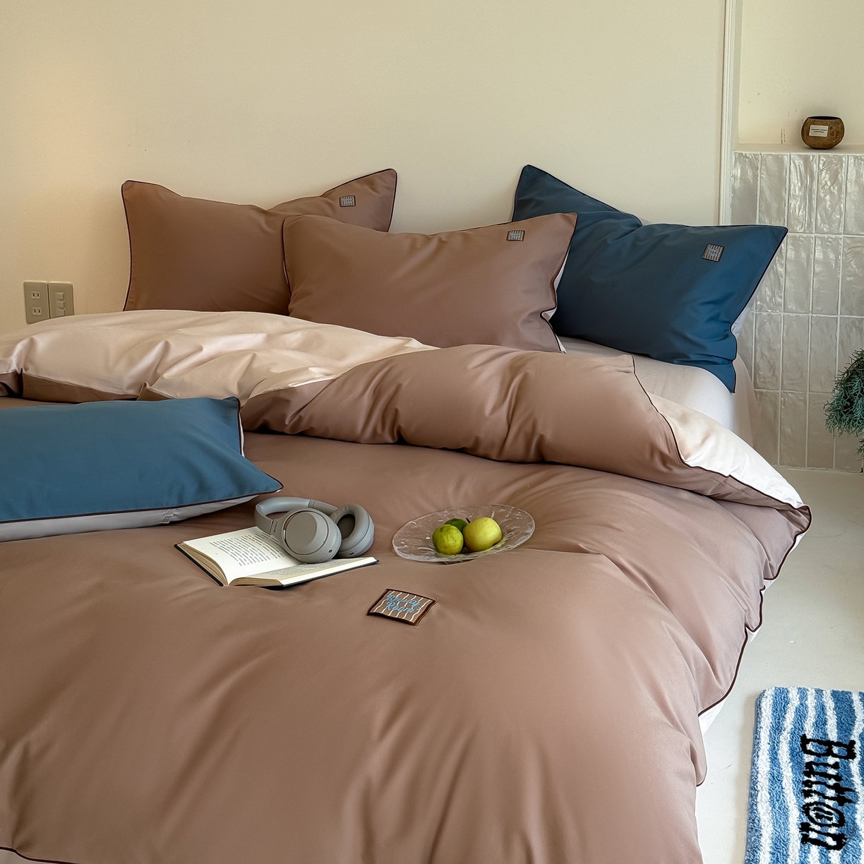 91家纺网 家纺一手货源 找家纺 （总）简纯主义 2025新款全棉纯棉磨毛四件套-多巴胺系列