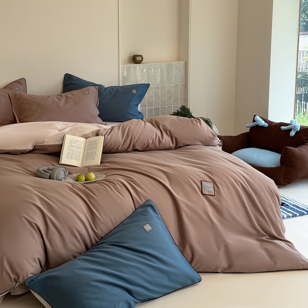 91家纺网 家纺一手货源 找家纺 （总）简纯主义 2025新款全棉纯棉磨毛四件套-多巴胺系列