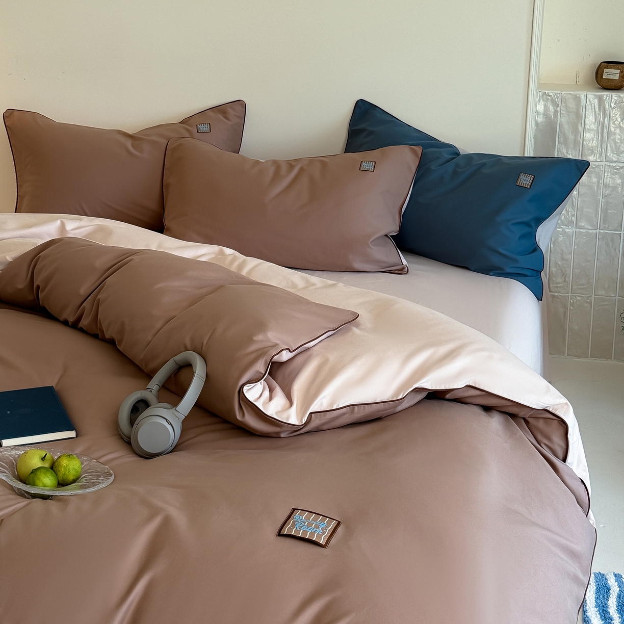 91家纺网 家纺一手货源 找家纺 简纯主义 2025新款全棉纯棉磨毛四件套-多巴胺系列 胡桃棕