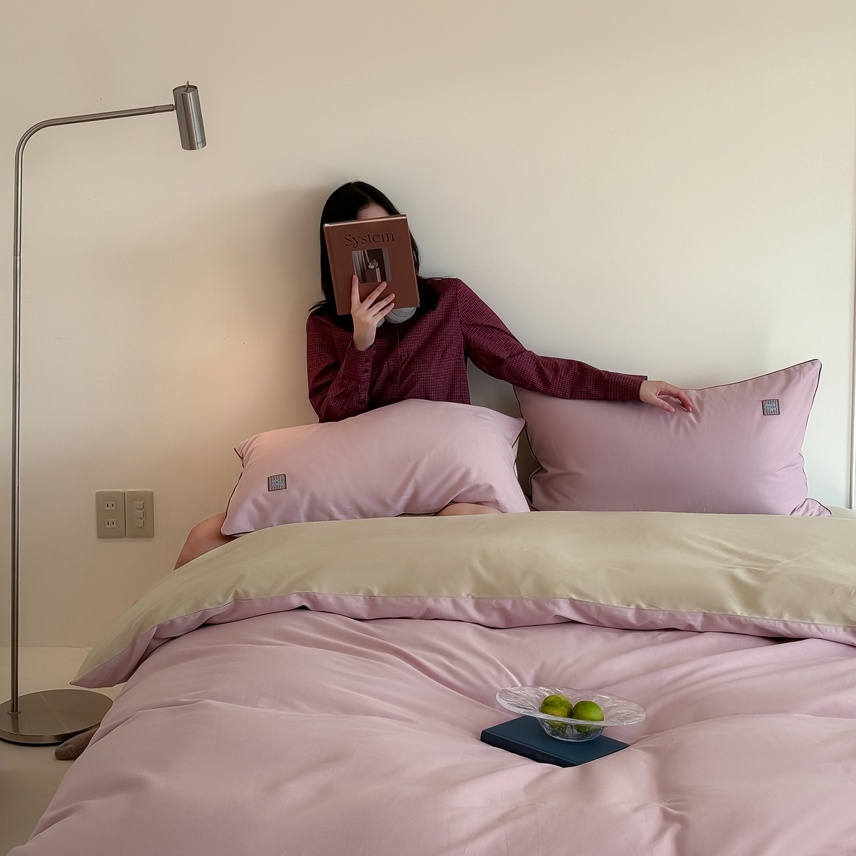 91家纺网 家纺一手货源 找家纺 简纯主义 2025新款全棉纯棉磨毛四件套-多巴胺系列 蔷薇粉