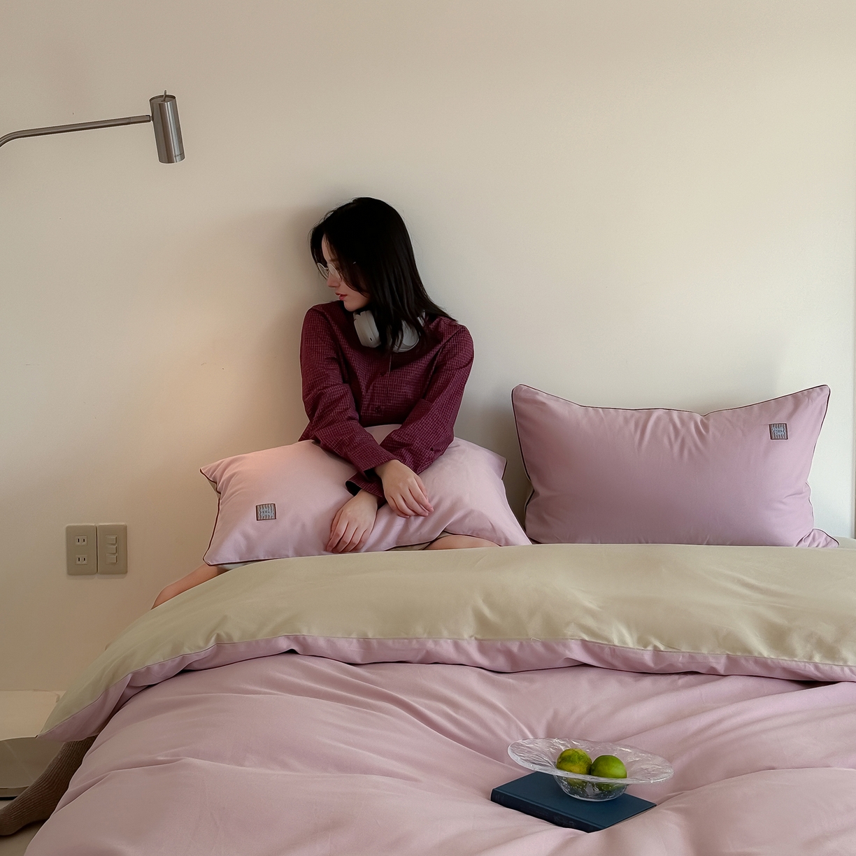 91家纺网 家纺一手货源 找家纺 简纯主义 2025新款全棉纯棉磨毛四件套-多巴胺系列 蔷薇粉