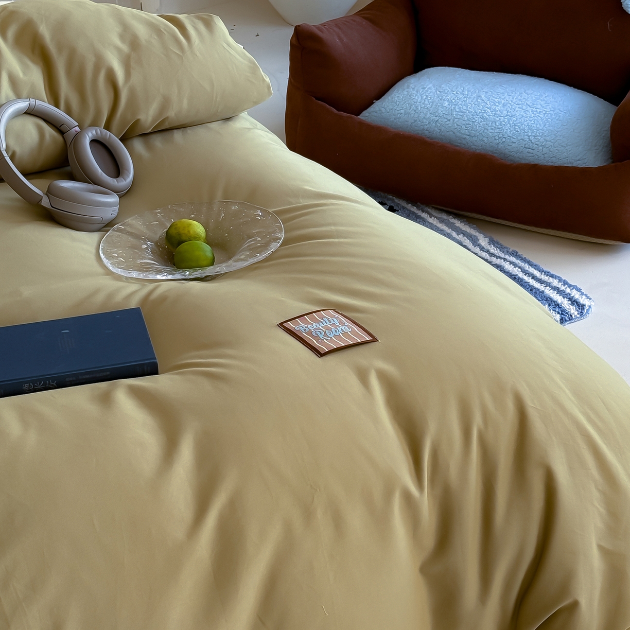 91家纺网 家纺一手货源 找家纺 简纯主义 2025新款全棉纯棉磨毛四件套-多巴胺系列 青梅绿