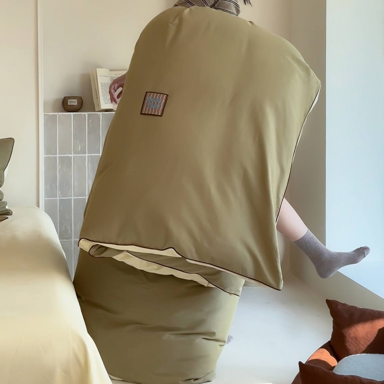 91家纺网 家纺一手货源 找家纺 简纯主义 2025新款全棉纯棉磨毛四件套-多巴胺系列 青梅绿