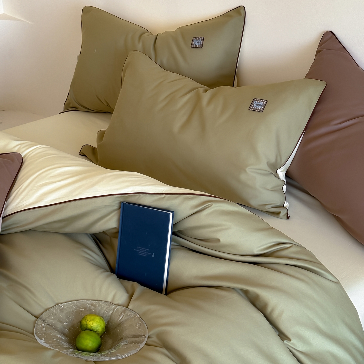 91家纺网 家纺一手货源 找家纺 简纯主义 2025新款全棉纯棉磨毛四件套-多巴胺系列 青梅绿