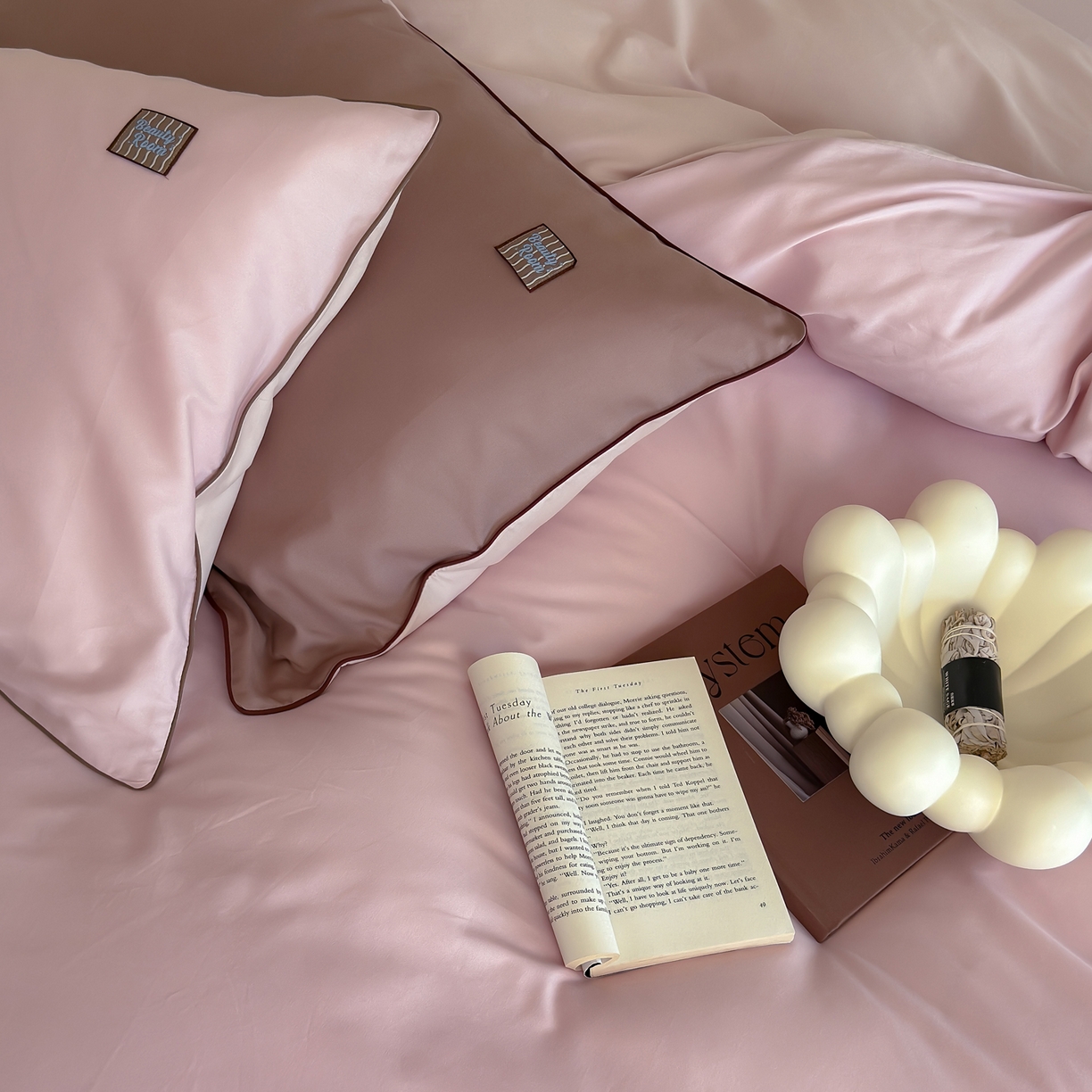 91家纺网 家纺一手货源 找家纺 简纯主义 2025新款全棉纯棉磨毛四件套-多巴胺系列 樱花粉