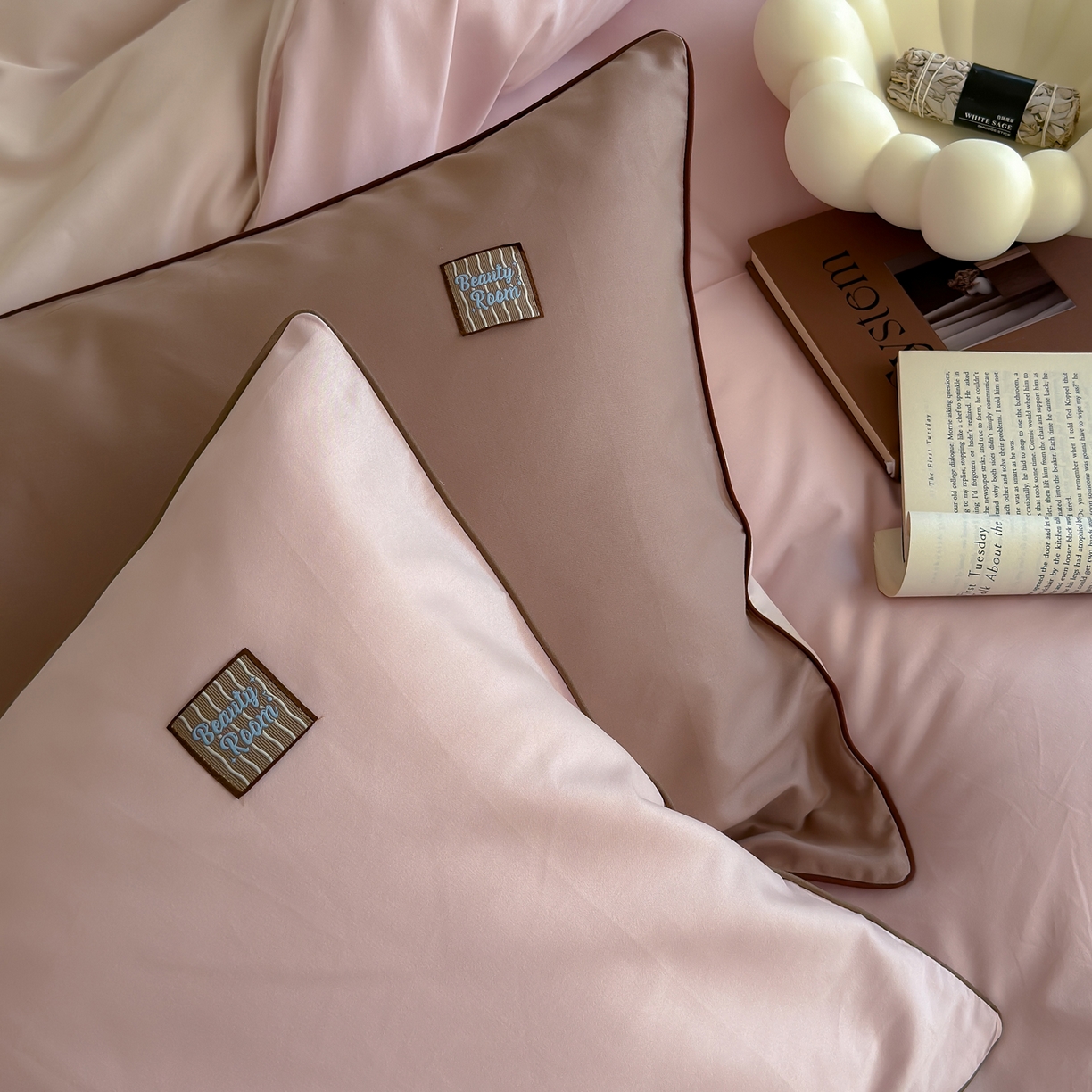 91家纺网 家纺一手货源 找家纺 简纯主义 2025新款全棉纯棉磨毛四件套-多巴胺系列 樱花粉