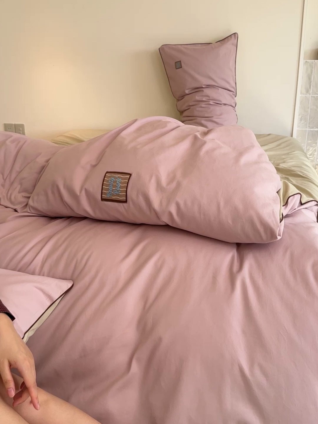 91家纺网 家纺一手货源 找家纺 简纯主义 2025新款全棉纯棉磨毛四件套-多巴胺系列 樱花粉