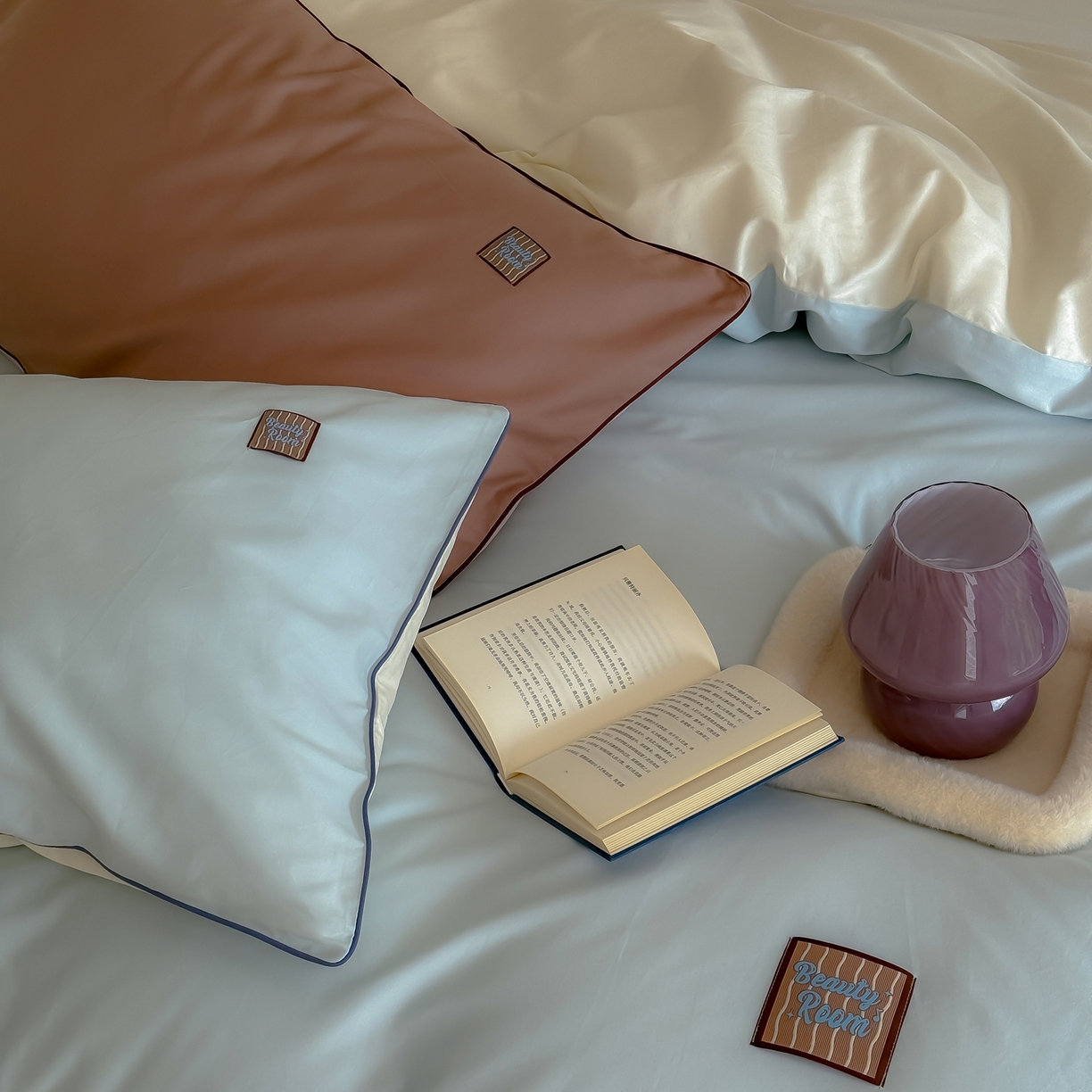 91家纺网 家纺一手货源 找家纺 简纯主义 2025新款全棉纯棉磨毛四件套-多巴胺系列 云山蓝