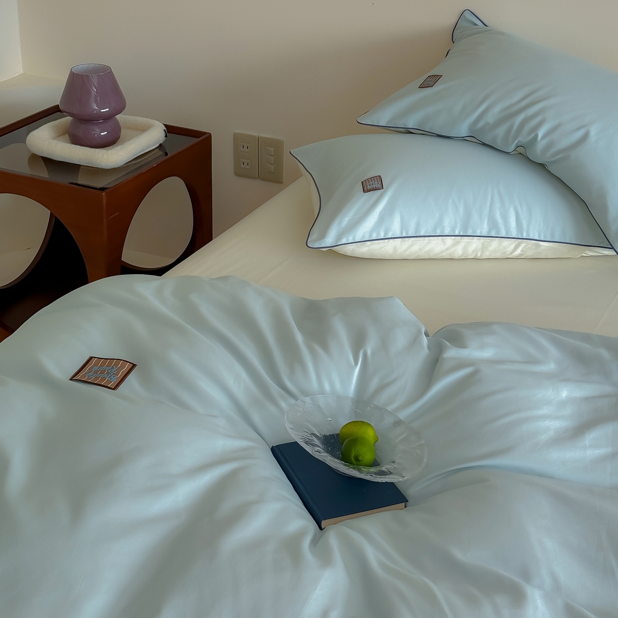 91家纺网 家纺一手货源 找家纺 简纯主义 2025新款全棉纯棉磨毛四件套-多巴胺系列 云山蓝