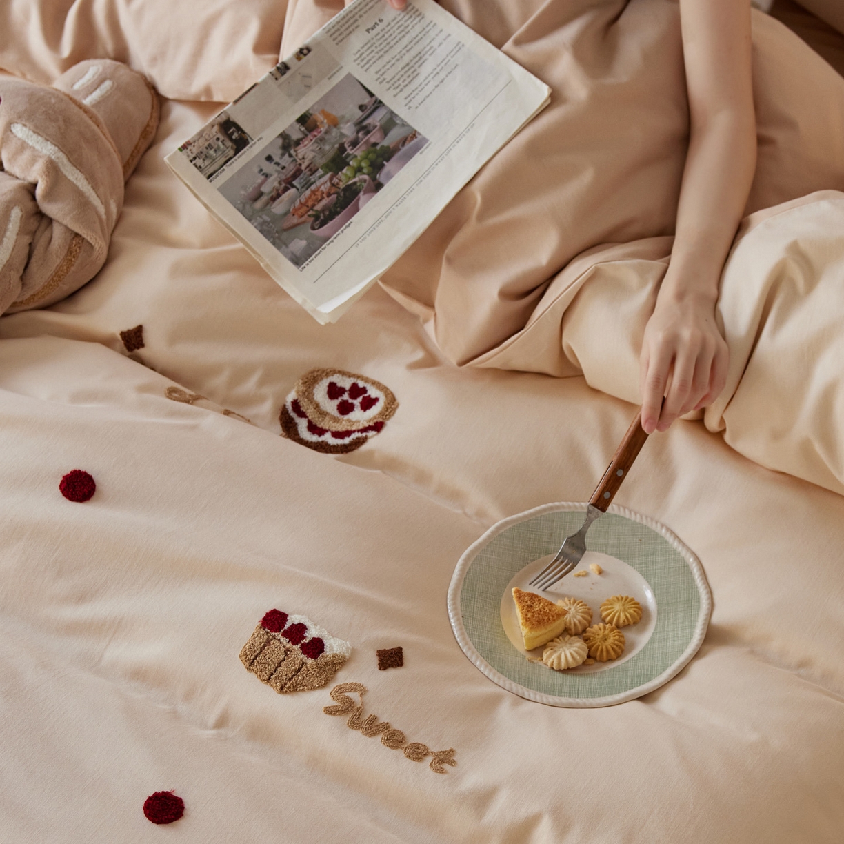 91家纺网 家纺一手货源 找家纺 （总）简纯主义 2025新款全棉纯棉毛巾绣磨毛四件套-方糖日记