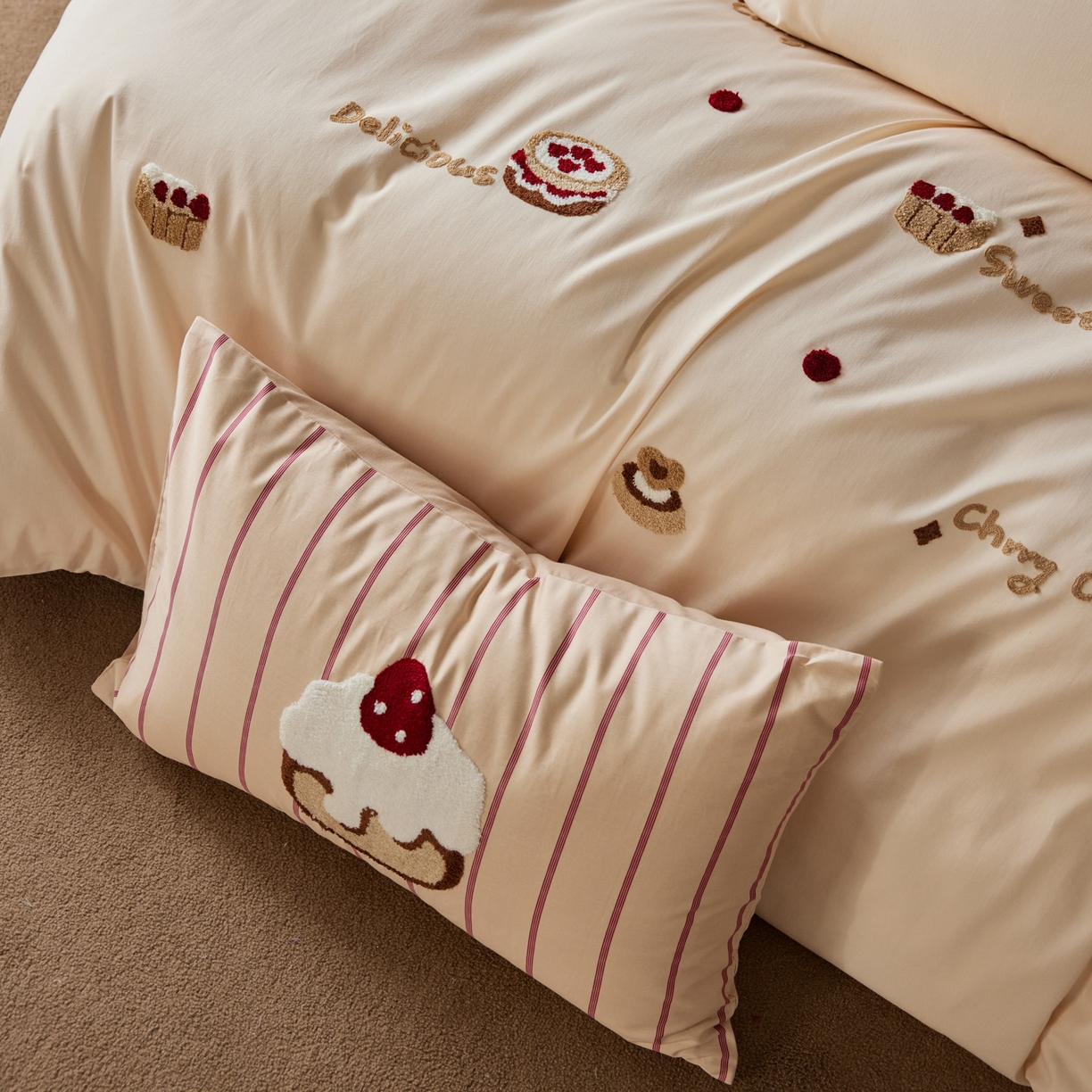 91家纺网 家纺一手货源 找家纺 （总）简纯主义 2025新款全棉纯棉毛巾绣磨毛四件套-方糖日记