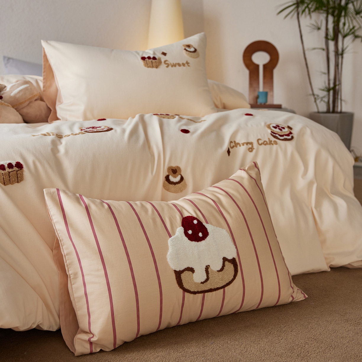 91家纺网 家纺一手货源 找家纺 （总）简纯主义 2025新款全棉纯棉毛巾绣磨毛四件套-方糖日记