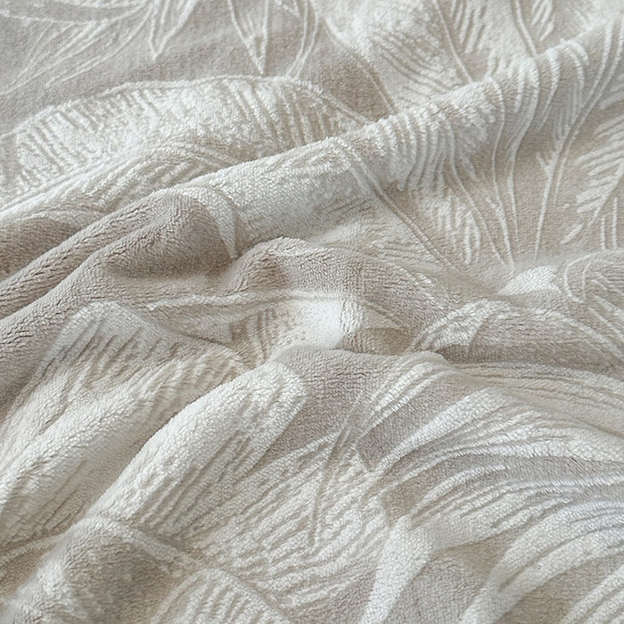 91家纺网 家纺一手货源 找家纺 许林家纺 2025新款兔毛宽包边立体雕花牛奶绒四件套 爱意雾语