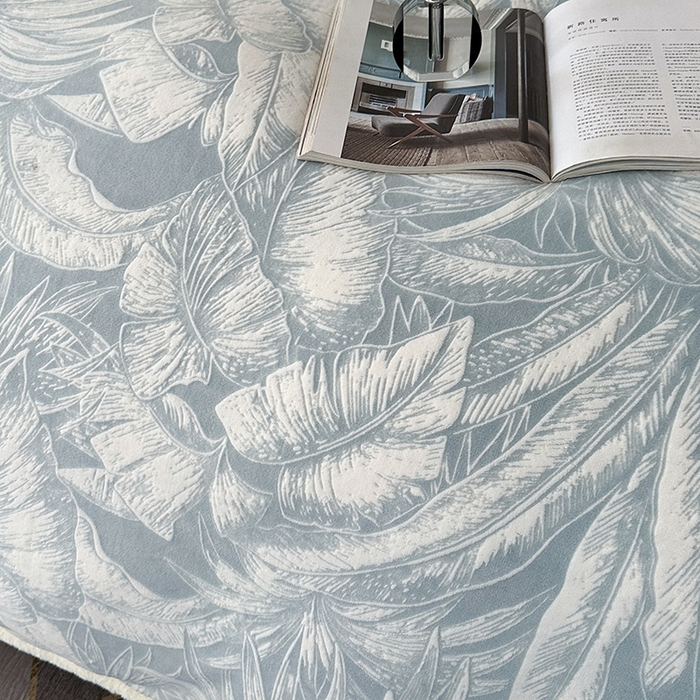 91家纺网 家纺一手货源 找家纺 许林家纺 2025新款兔毛宽包边立体雕花牛奶绒四件套 爱意雾语 蓝