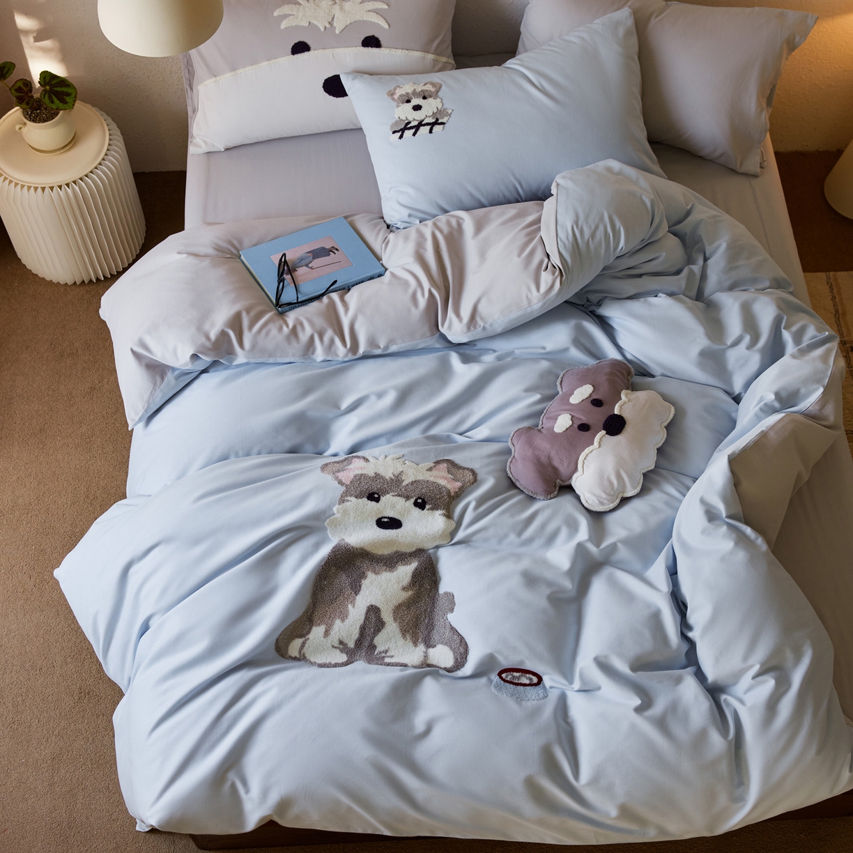 91家纺网 家纺一手货源 找家纺 （总）简纯主义 2025新款全棉纯棉毛巾绣磨毛四件套-托马斯