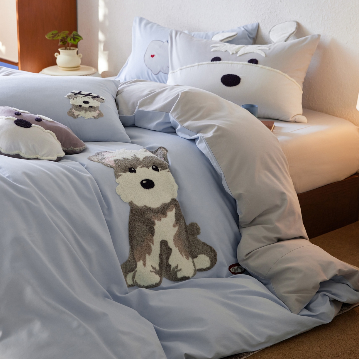 91家纺网 家纺一手货源 找家纺 （总）简纯主义 2025新款全棉纯棉毛巾绣磨毛四件套-托马斯