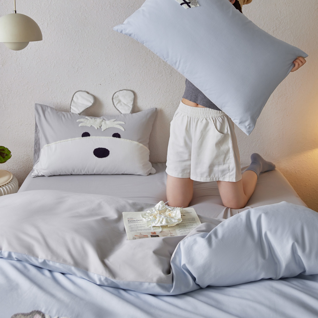 91家纺网 家纺一手货源 找家纺 （总）简纯主义 2025新款全棉纯棉毛巾绣磨毛四件套-托马斯